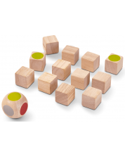 Joc de memorie cu cubulete din lemn PlanToys - Memoreaza culorile -1
