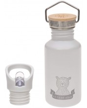 Sticlă metalică Lassig - Adventure Bear, 500 ml, gri