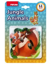 Puzzle moale Puedo - Animal din junglă, 12 părți, sortiment 