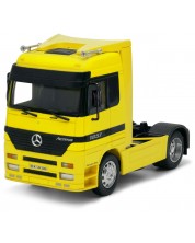 Jucărie din metal Welly -  Camion Mercedes Benz ACTR, galben, 1:32  -1