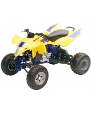 Jucărie metalică Newray - ATV Suzuki Quadracer R450, 1:12, galbenă