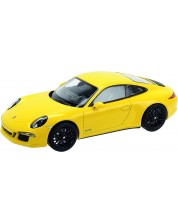 Mașină din metal Welly - Porsche 911 Carrera, galben, 1:24