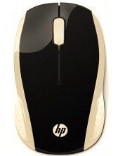 Mouse HP - 200 Silk Gold, optic, wireless, negru/auriu -1