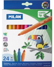 Carioci 24 de culori Milan – Conic tip, Ø 5 mm