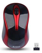 Mouse A4tech - G3-280N, optic, wireless, negru/rosu -1