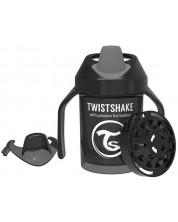 Mini cana cu shaker Twistshake - Neagra, 230 ml