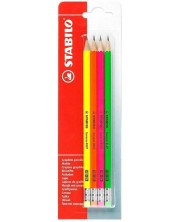 Creioane Stabilo Swano - HB, cu gumă de șters, 4 bucăți
