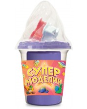 Plastilină Piasăchko - Cu forme pentru modelare, 100 g, mov