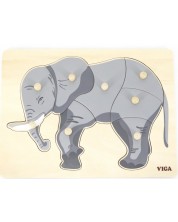 Puzzle educațional Montessori Viga - Elefant -1