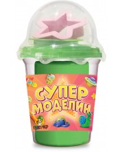 Plastilină Piasăchko - Cu forme pentru modelare, 100 g, verde