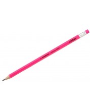 Creion Stabilo Swano - HB, roz, cu gumă de șters -1