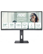 Monitor AOC - CU34P3CV, 34'', UWQHD, VA, curbat, anti-orbire, negru -1