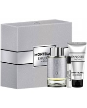 Mont Blanc Explorer Platinum Set - Apă de parfum, 100 + 7.5 ml, Gel de duș, 100 ml