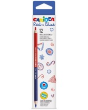 Creioane Carioca - bicolore, albastru si rosu, 12 buc