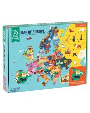 Puzzle pentru copii Mudpuppy de 70 piese - Europa