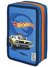 Penar școlar echipat Undercover Scooli - Hot Wheels, 3 fermoare