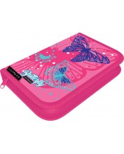 Caseta de creion Lizzy Card Pink Butterfly - cu 1 fermoar