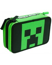 Penar școlar echipat Minecraft - Creeper Head, 3 fermoare -1