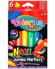 Markere neon Colorino Kids - Jumbo, 6 culori