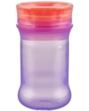 Ceașcă antiderapantă cu margine din silicon moale Vital Baby - 360°, 280 ml, violet
