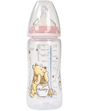Nuk First Choice Bottle - Disney, TC, cu tetina din silicon, 300 ml, Pink/Bear Pooh cu miere -1