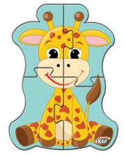 Puzzle educativ vorbitor Jagu - Girafa, 4 piese -1