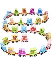 Tren din lemn educațional Raya Toys - Alfabetul englezesc