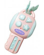 Jucărie educativă Raya Toys - Cheie cu efecte sonore, roz -1