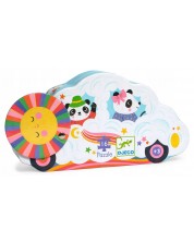 Puzzle educativ Djeco – „Mașina printre nori”, 16 piese