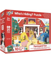 Puzzle educațional cu clapete Galt - Cine se ascunde în fermă? -1