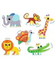 Puzzle educativ Djeco – „Animale sălbatice”, 12 piese - imagine 1