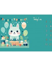 Pătură foto Milestone - Ziua de naștere, 70 x 100 cm, albastru -1