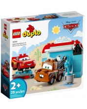 Constructor Lego Duplo - Distracție la spălătoria de mașini cu McQueen și Matthew (10996)