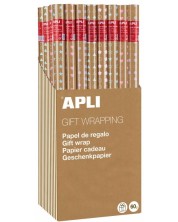 Hârtie de împachetat Apli - kraft, cu cercuri colorate, 2 x 0,70 m -1
