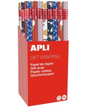 Hârtie de împachetat Apli - 2 x 0.7 m, roșie -1