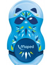 Ascutitoare cu radiera 2 in 1 Maped Mini Cute - Loopy, albastru -1