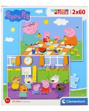 Puzzle Clementoni din 2 x 60 de piese - Peppa Pig -1