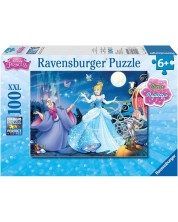 Puzzle Ravensburger Glitter 100 de piese XXL - Cenușăreasa fermecătoare 
