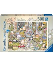 Puzzle Ravensburger din 500 de piese - Crazy Cats 12: Viața bună