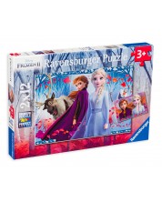 Puzzle  Ravensburger din 2 x 12 piese -  Frozen 2, Calatorie catre necunoscut