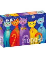 Puzzle Enjoy din 1000 de piese- Pisicuțe zâmbărețe -1