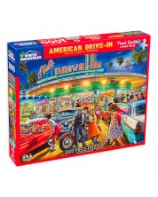 Puzzle White Mountain din 1000 de piese - American Drive-In -1