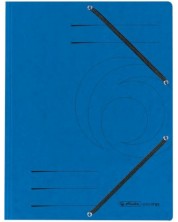 Dosar Herlitz - Quality, cu banda elastica si trei clape, albastru