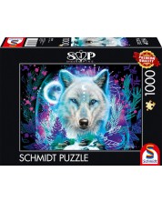 Puzzle Schmidt din 1000 de piese - Lup arctic neon -1