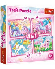 Puzzle Trefl 4 in 1 -  Unicorni si magie