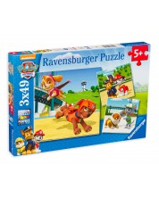 Puzzle Ravensburger din 3 x 49 de piese - Echipa 4 labute, Paw Patrol 