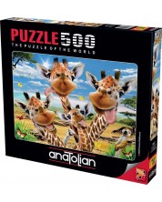 Puzzle Anatolian de 500 de piese - Selfie cu girafe