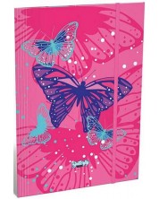 Dosar pentru carduri Lizzy cu radiera - Pink Butterfly -1