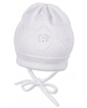 Pălărie pentru copii din bumbac tricotata Sterntaler - 41 cm, 4-5 luni, albă