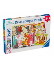 Puzzle Ravensburger din 3 x 49 de piese - Animale Disney